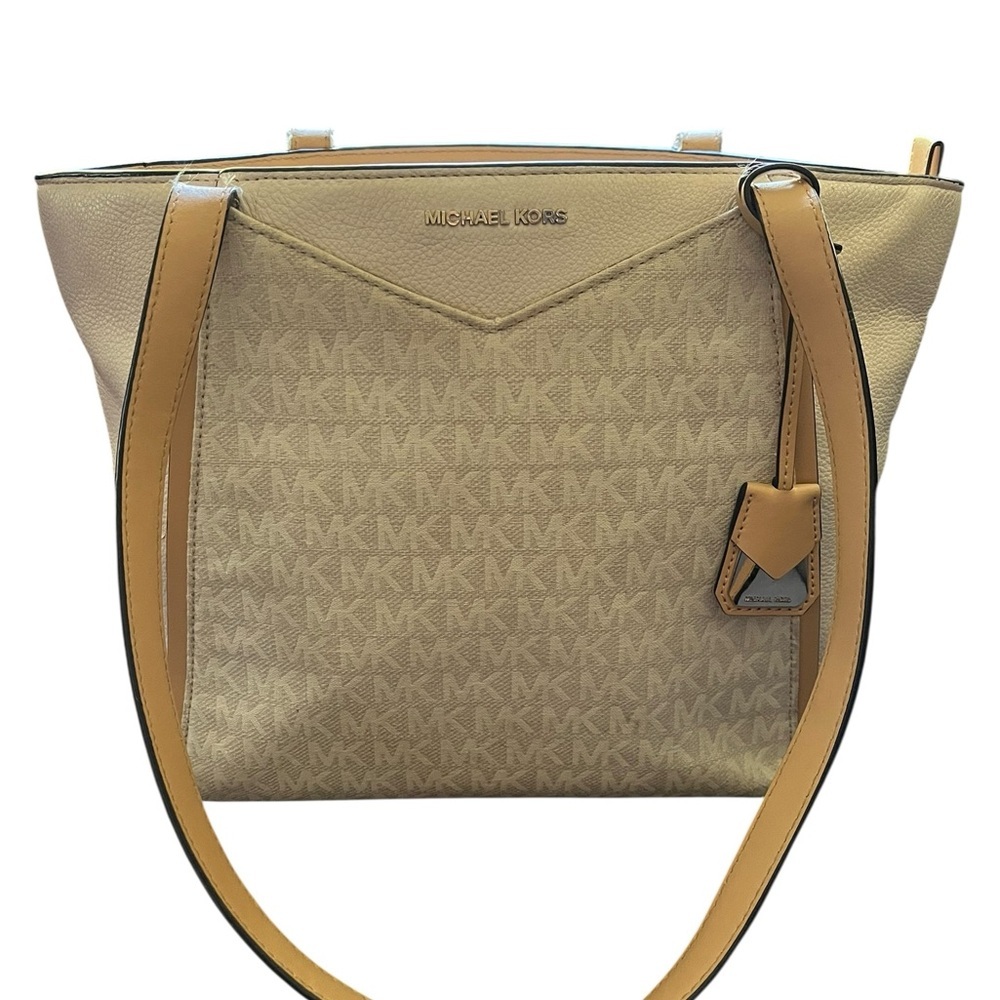 Michael Kors Cream and Tan Shoulder Bag